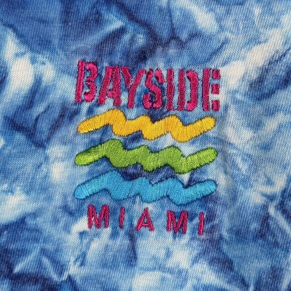 Vintage Bayside Miami Shirt Size Large AOP Waves Single Stitch 90's Trade Winds - Picture 3 of 9